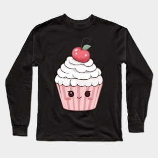 Cupcake Emoji Long Sleeve T-Shirt